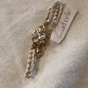NWT Charming Charlie gold and white bracelet